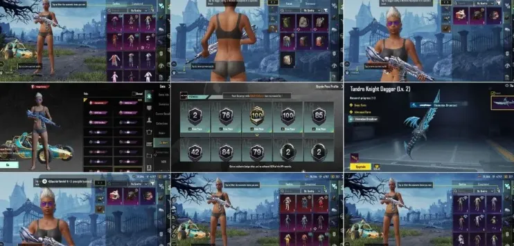 PGM491 Max Tundra Knight Dagger Lv.2, 7 Mythic Sets, High RP, Legendary Skins, Rare Vehicles, Multiple Emotes (G)